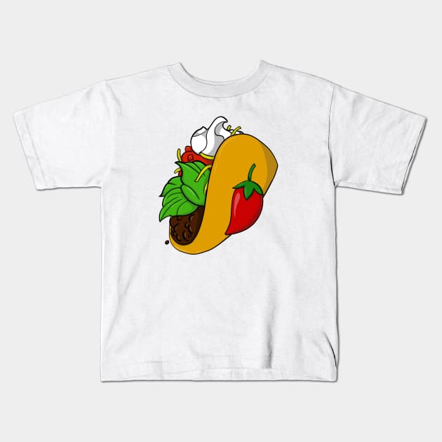 Taco-Bout It Kids T-Shirt by ShadowCas